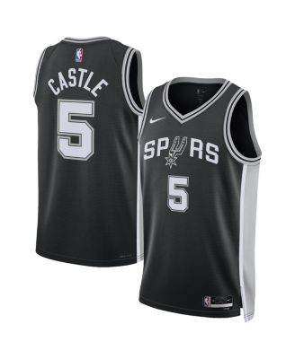 Men's and Women's Stephon Castle Black San Antonio Spurs Swingman Icon Edition Jersey