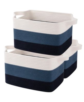 3PC Woven Cotton Rope Storage Baskets Bathroom Toys Towel Organizer Gift Basket