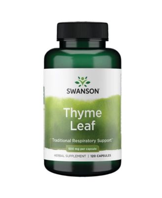 Thyme Leaf, Herbal Supplement, Respiratory System Health and Digestive System Health, Natural Formula Aiding Support, 500 mg, 120 Capsules