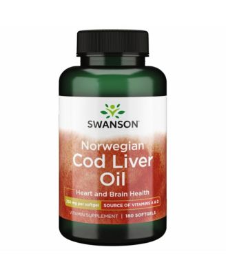 Cod Liver Oil, Wellness Supplement, Bone, Skin, Vision and Immune Health, High Absorption Vitamin A, 350 mg, 180 Softgels
