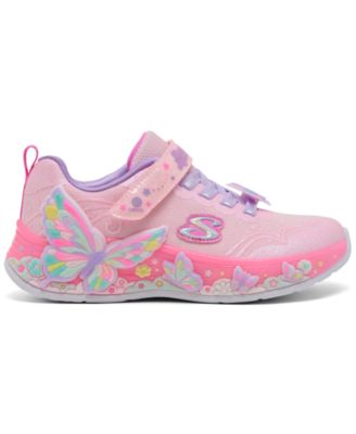 Little Girls' S-Lights: Butterfly Bliss Light-Up Fastening Strap Casual Sneakers from Finish Line