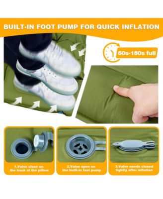 Camping Sleeping Pad Ultralight Inflatable Mat with Pillow Foot Pump Camping Outdoor Recreation Gear