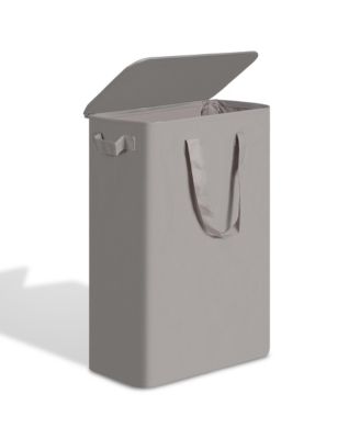 Slim Laundry Hamper Collapsible Dirty Clothes Bin With Handles