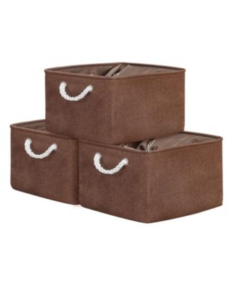 3pack Storage Bins Canvas Basket Organizer with Handles Gift Basket