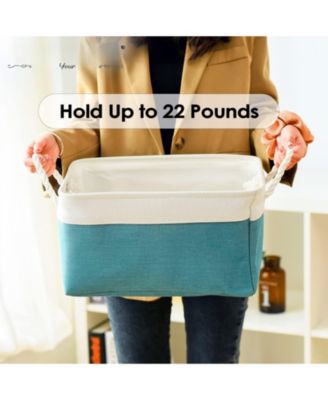 3pack Storage Bins Canvas Basket Organizer with Handles Gift Basket