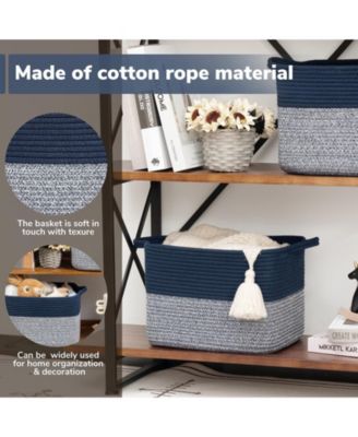 Cube Storage Baskets Woven Closet Organizer Shelf Bins