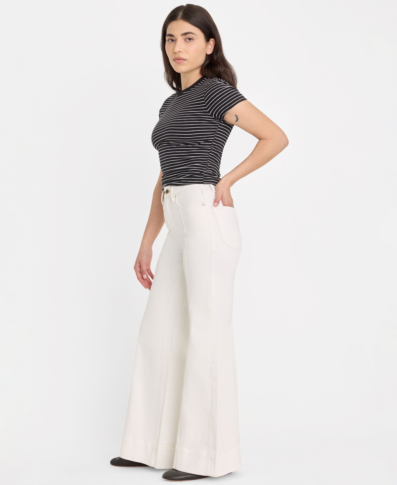 Petite High-Rise Palazzo Jeans