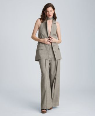 Women's High-Rise Pleated Wide-Leg Pants