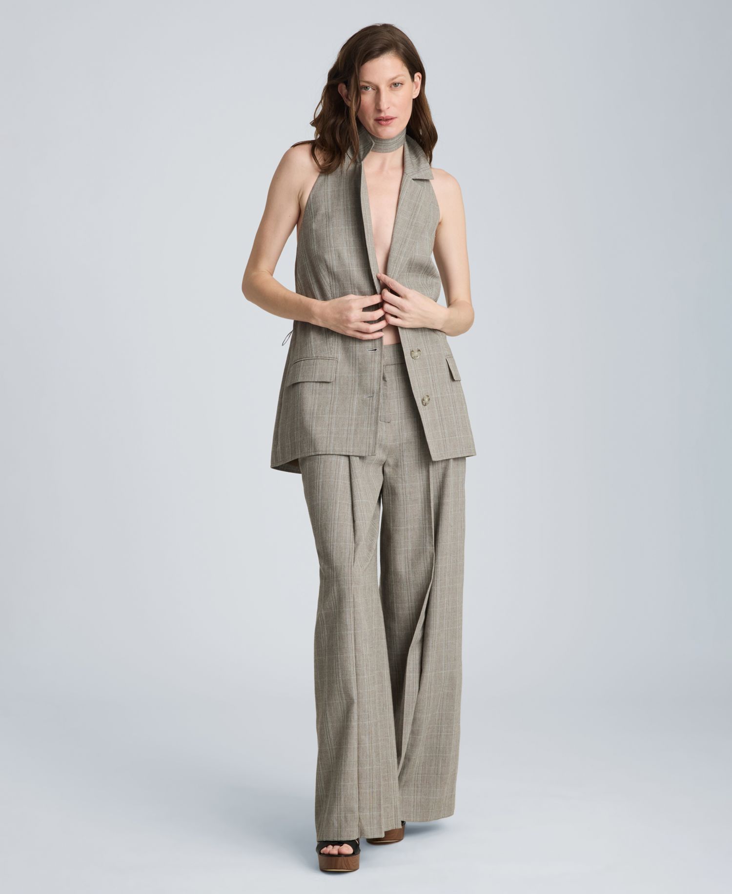 Women's High-Rise Pleated Wide-Leg Pants