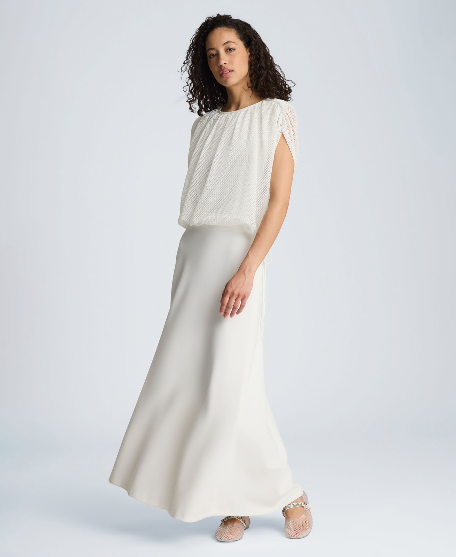 Women's Pull-On Bias Flared Maxi Skirt