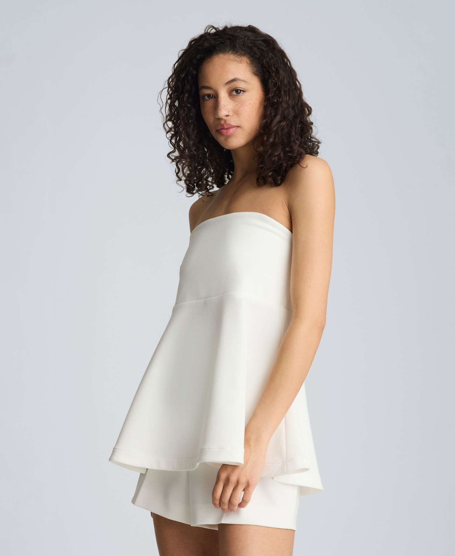 Women's Strapless Peplum Top