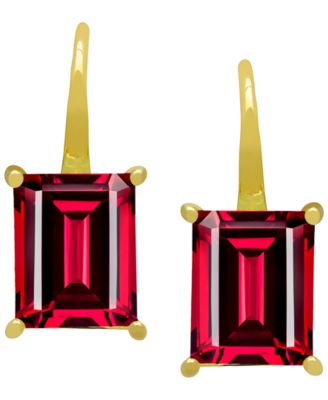 Lab Grown Ruby (8.6 ct. t.w.) Drop Earrings in 14k Gold-Plated Silver (Also Available in White & Blue Sapphire)