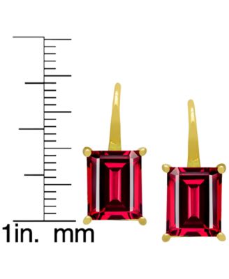 Lab Grown Ruby (8.6 ct. t.w.) Drop Earrings in 14k Gold-Plated Silver (Also Available in White & Blue Sapphire)
