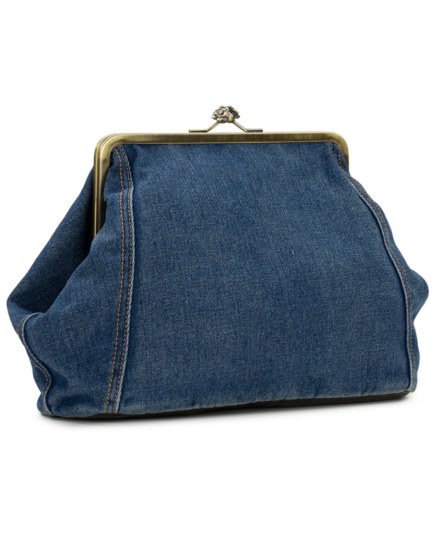 Vivienne Medium Denim Frame Clutch Handbag