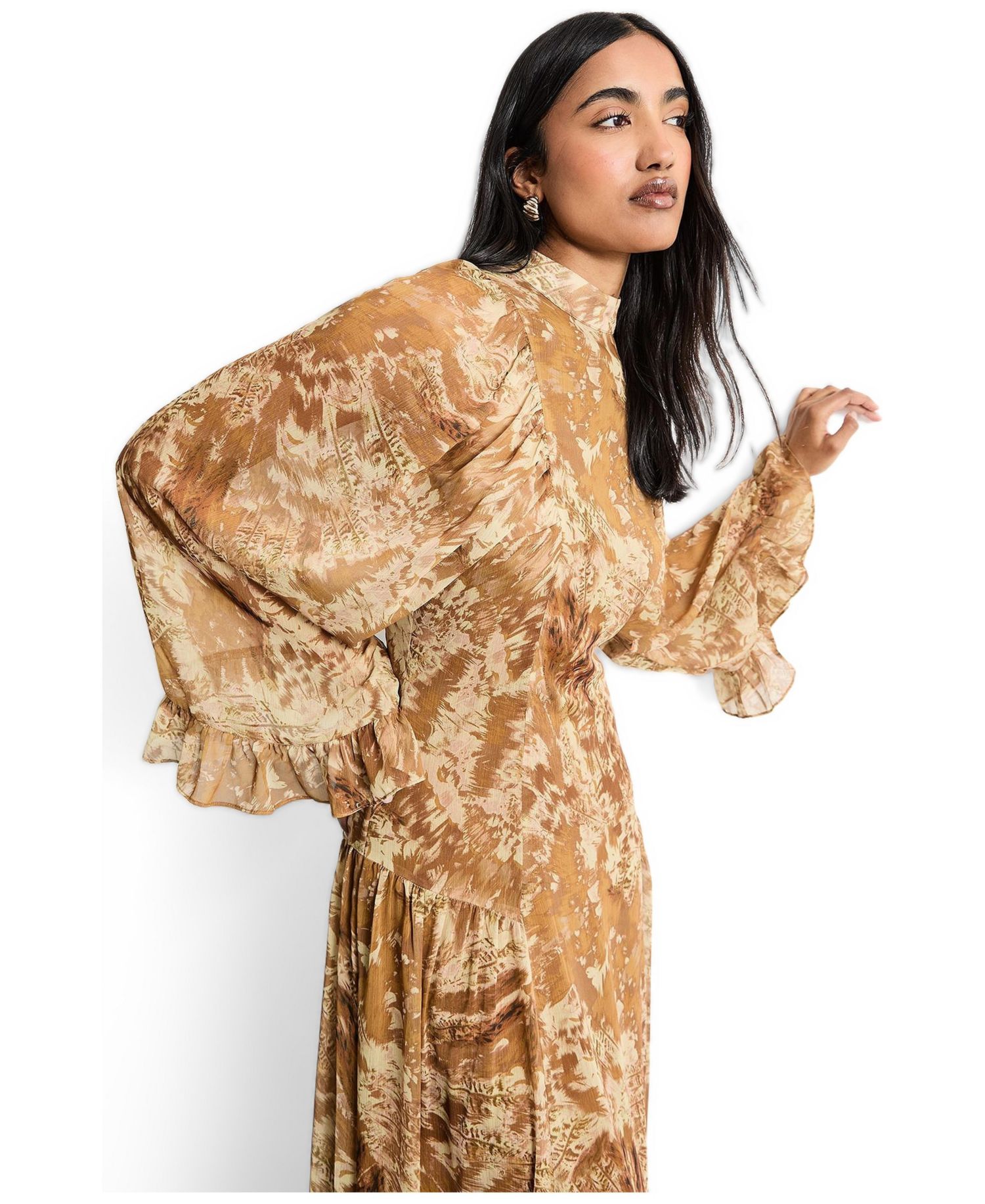 Women's Romantic Chiffon Sleeve Midaxi Dress