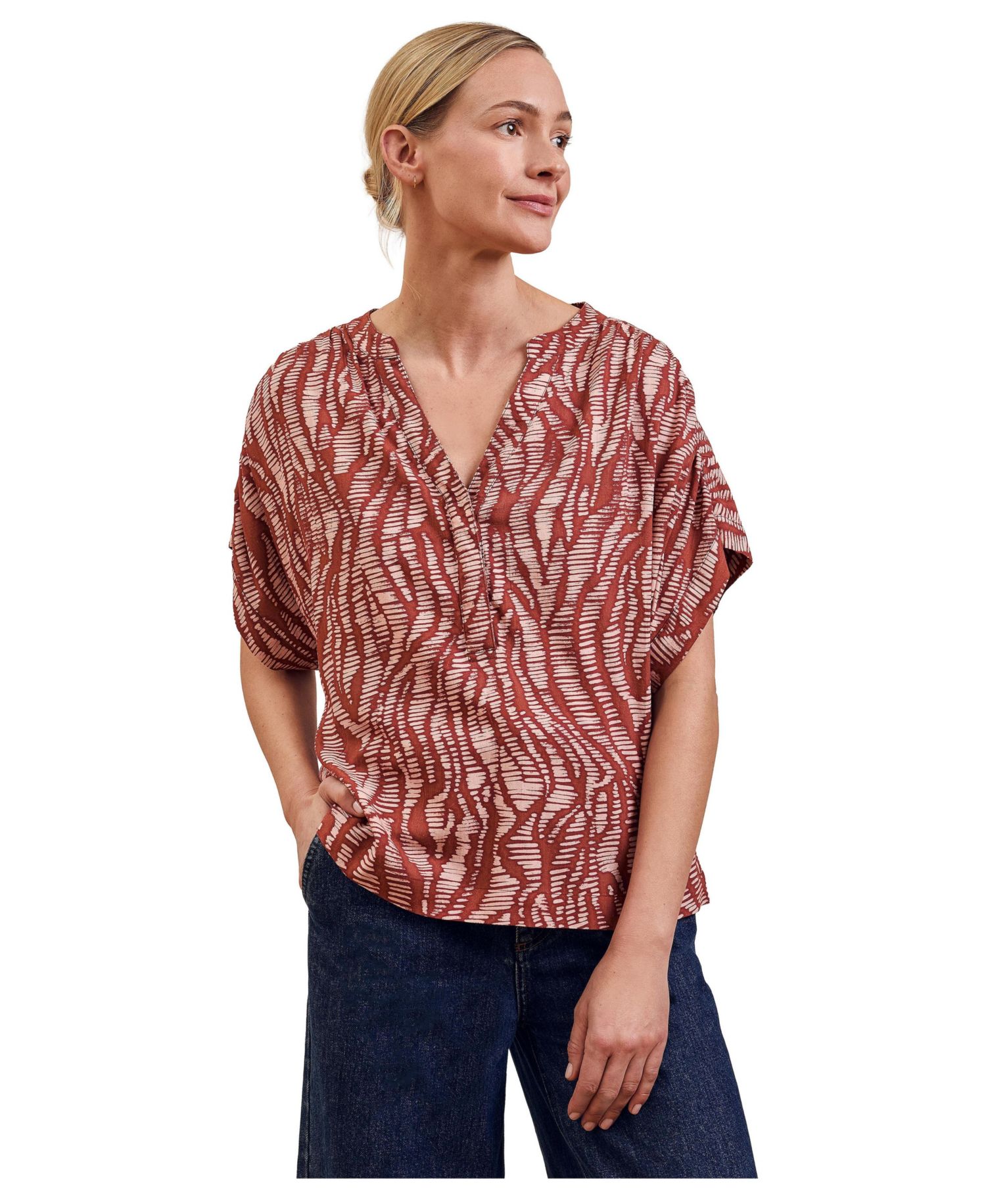 Women's Printed Drop Shoulder Top