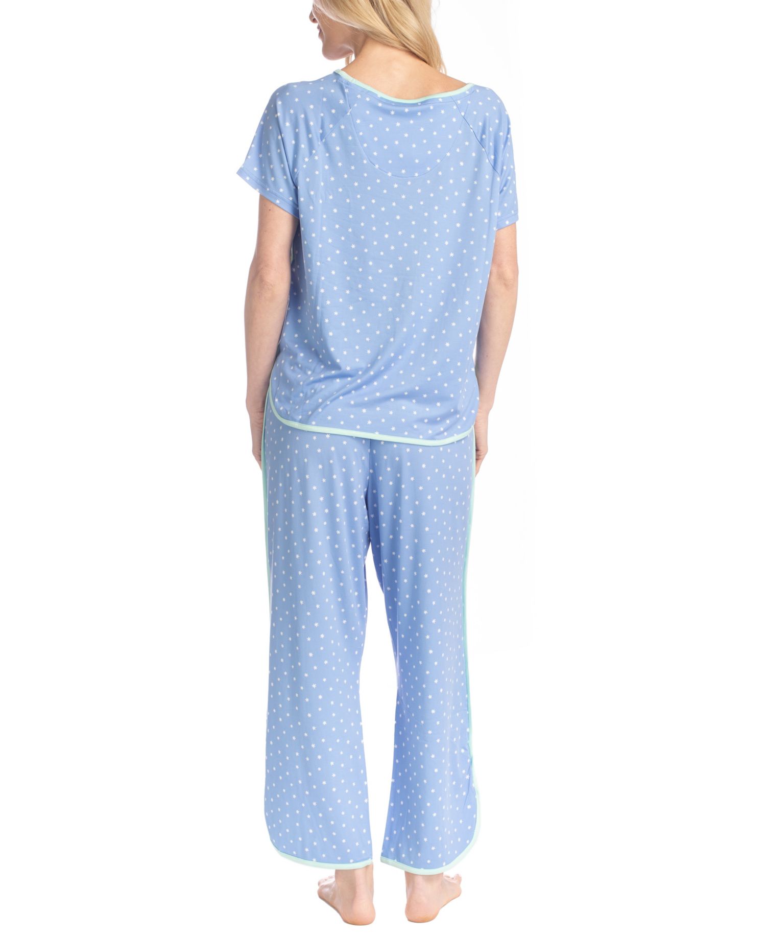 Women's Artistic Garden V-Neck Top and Ankle Pants