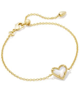 14k Gold-Plated Red Illusion Heart Adjustable Link Bracelet 