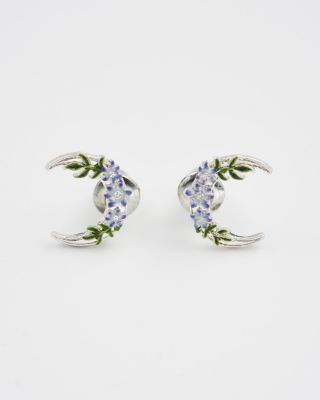 Nightshade Moon Silver Stud Earrings