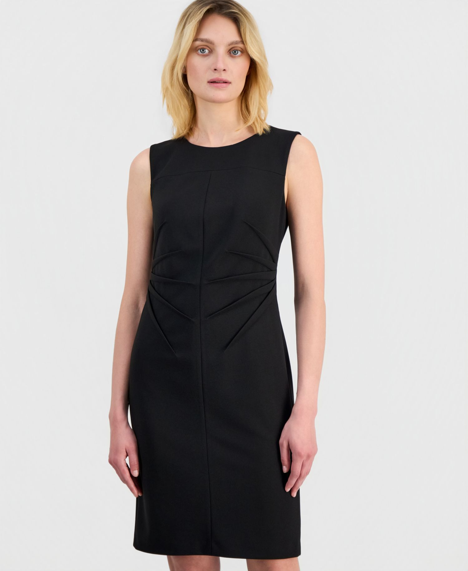 Women's Round-Neck Scuba Crepe Sheath Dress