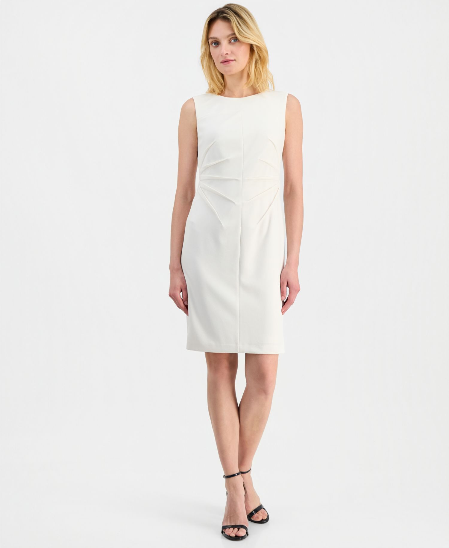 Women's Round-Neck Scuba Crepe Sheath Dress