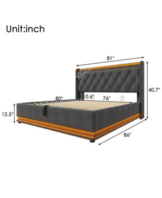 Upholstered 360 Surround LED Light App & Remote Control Platform Bed Frame