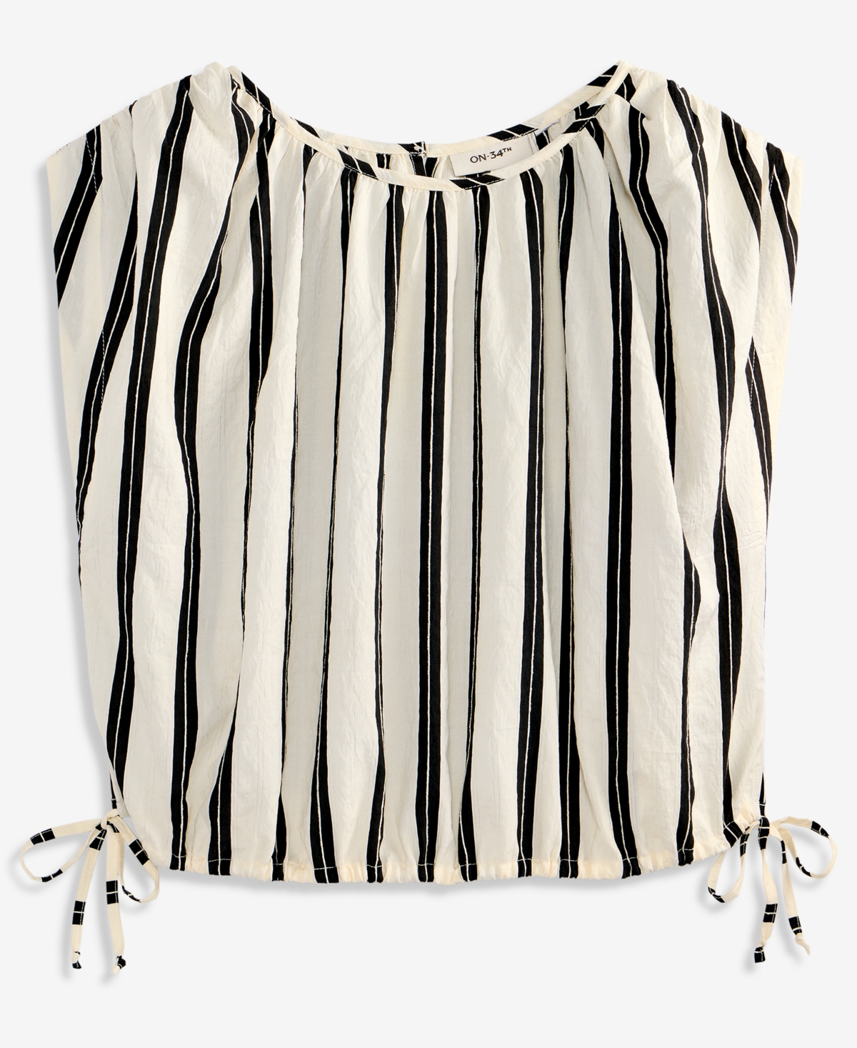 On 34th Women's Emma Striped Side-Tie Crop Bubble Top, Macy's Exclusive