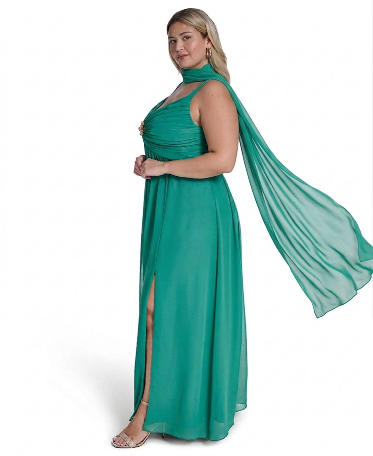 Plus Size Spaghetti Strap Sweetheart Neck Ball Gown
