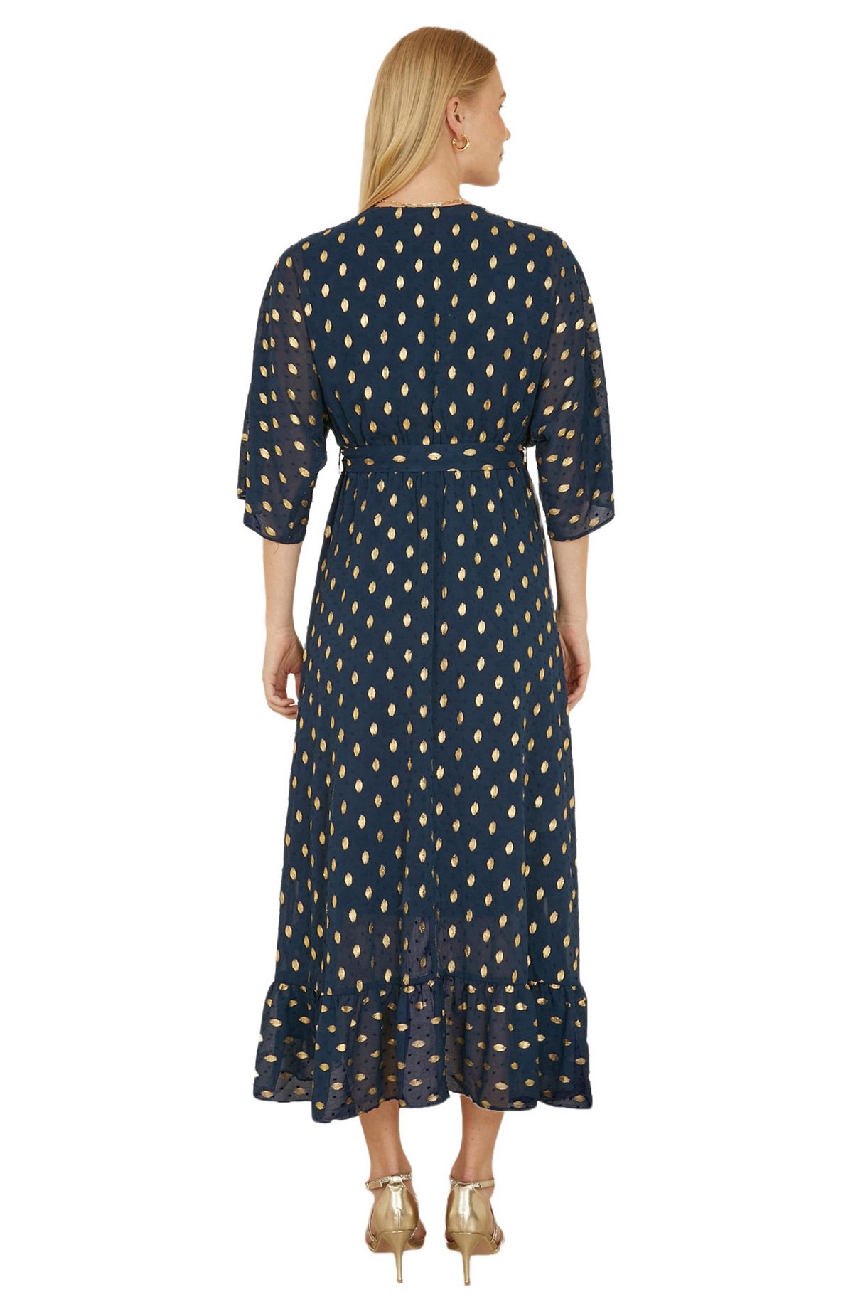 Yumi Women's Foil Print Wrap Over Dress view 4 — MAYCSS fashion products
