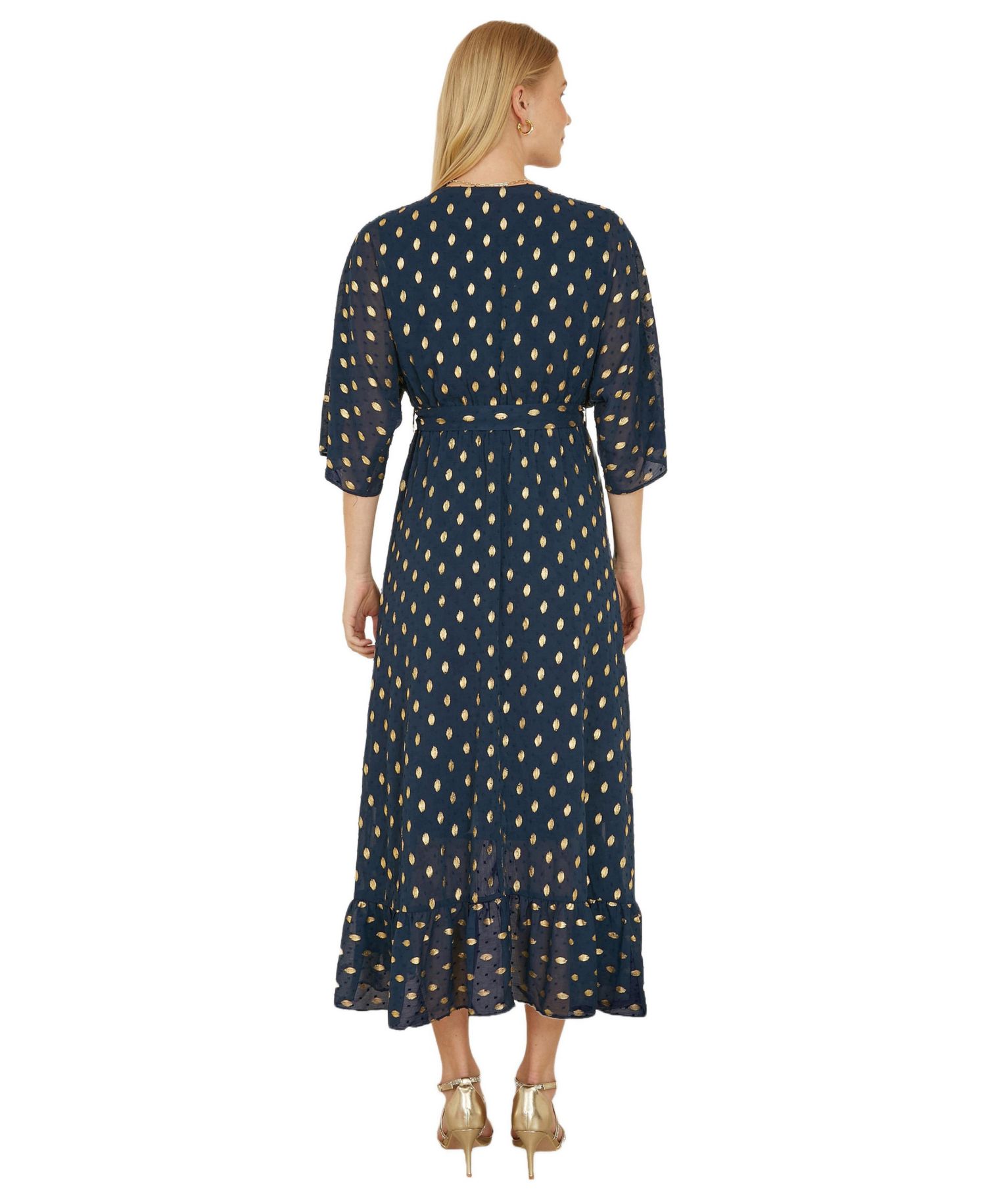Women's Foil Print Wrap Over Dress