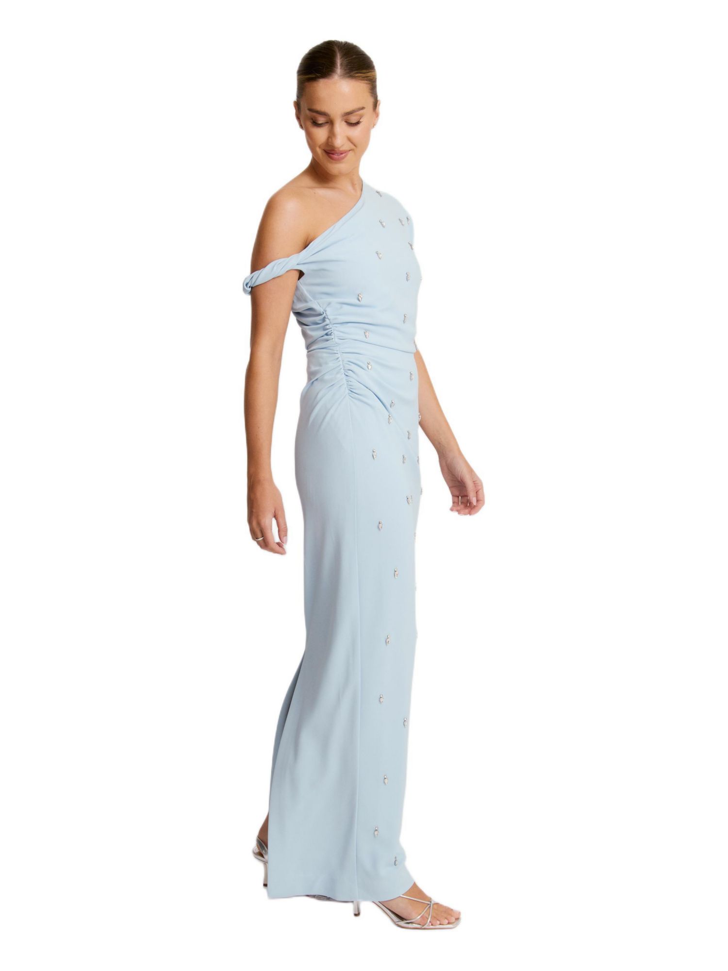 Women's Asymmetric Beaded Maxi Dress