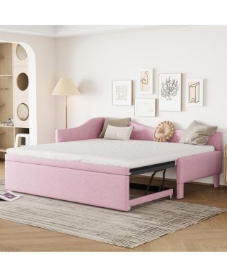  Shaped Upholstered Daybed with Pop Up Trundle
