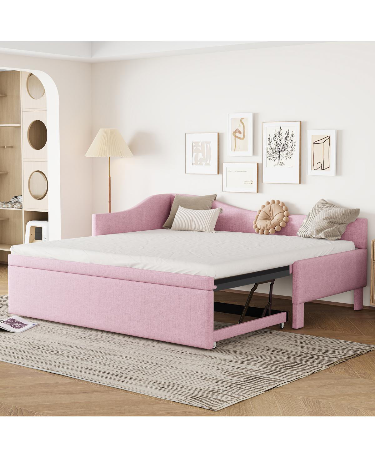 Streamdale Furniture Shaped Upholstered Daybed with Pop Up Trundle