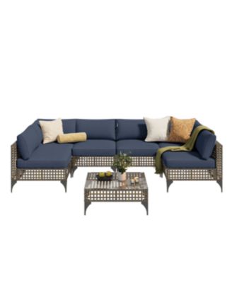 7-Piece Patio Outdoor Furniture Set, Boho Outdoor Sectional Set