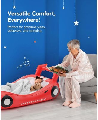 Inflatable Toddler Travel Bed with Sides, Portable Toddler Air Mattress for Camping and Travel, Hand Pump Included