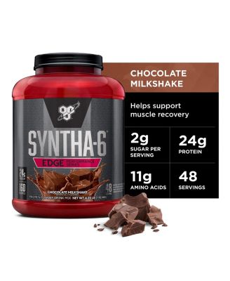 SYNTHA-6 EDGE Protein Powder, Hydrolyzed Whey, Micellar Casein, Milk Protein Isolate, Low Sugar, 24g Protein, Chocolate Milkshake, 48 Servings