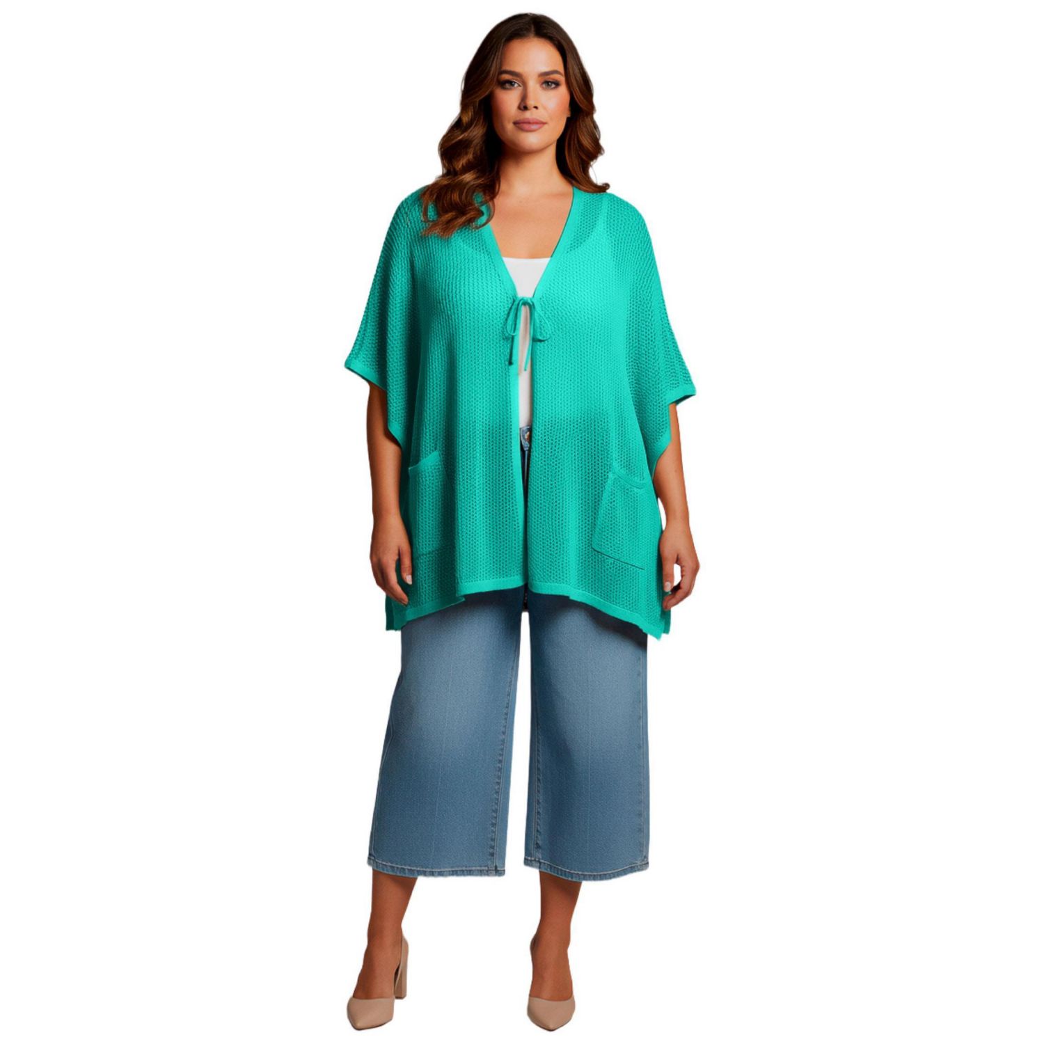 Women's Crochet Tie Front Cardigan