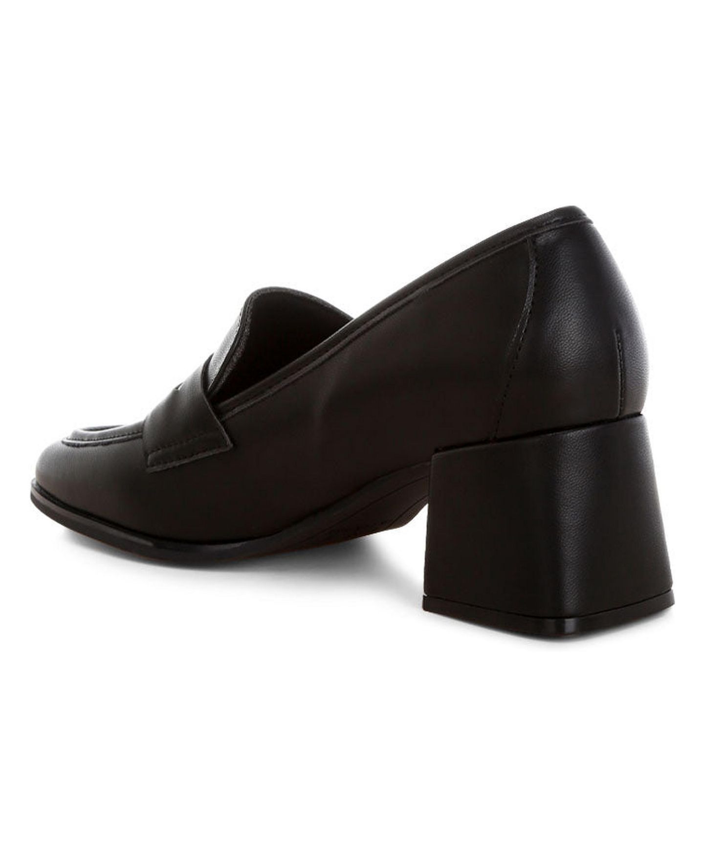 Женские туфли London Rag Sutapa Penny Strap Flared Block Heel, цвет: Чёрная искусственная кожа — фото 3