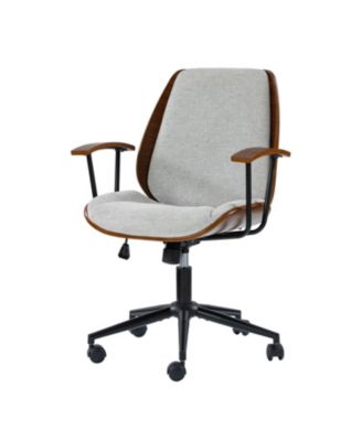 Oswina 37.75"H Modern Tilting Upholstered Solid Wood Office Chair with Bent Wood