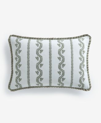 Embroidered Garden Floral Decorative Pillow, 14" x 20"