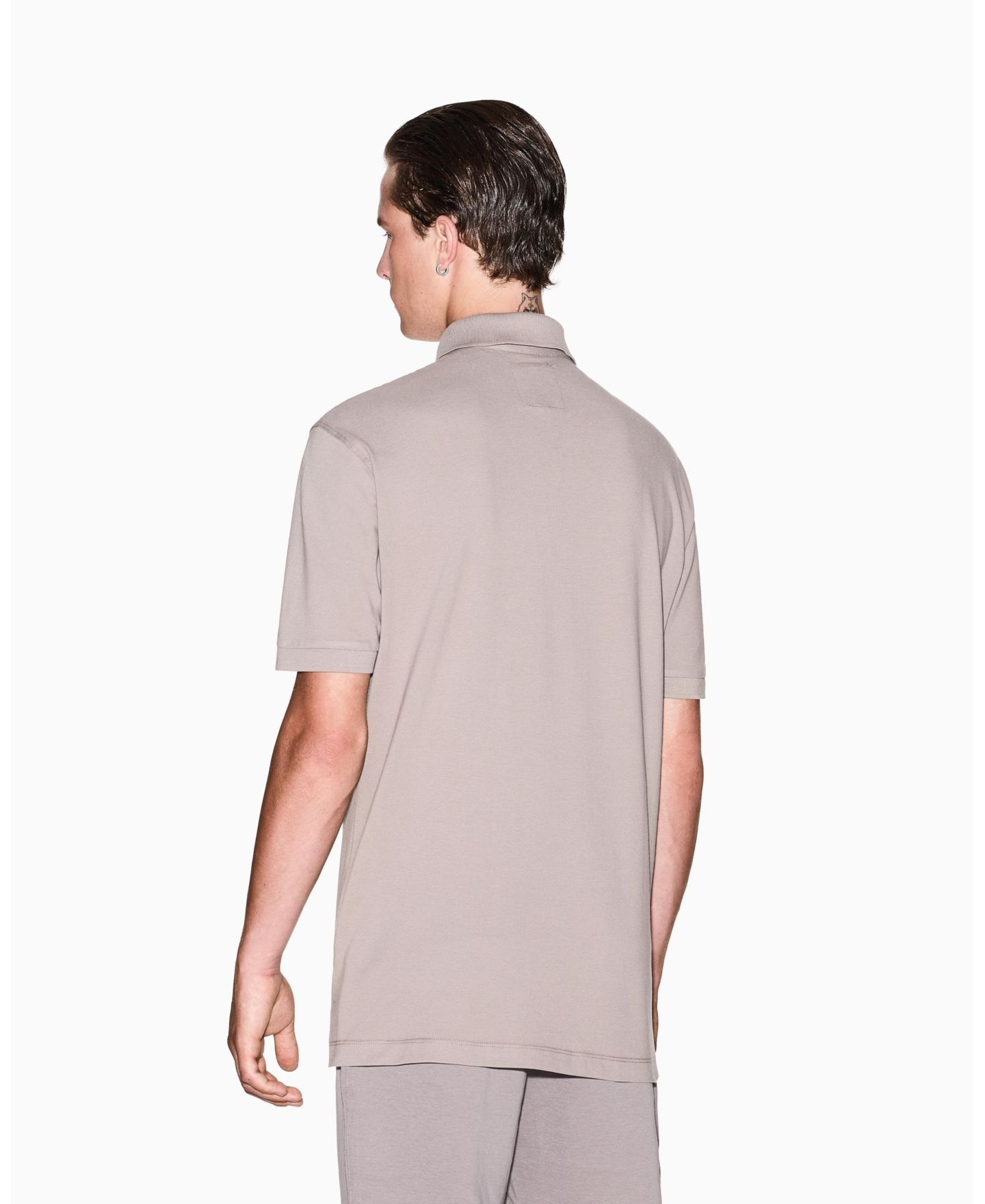 Мужское поло A|X Armani Exchange Regular Fit Cotton Pique Polo Shirt, цвет: Хаки — фото 3