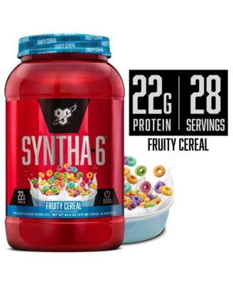 SYNTHA-6 Premium Protein Powder with 6g of Fiber, Whey Protein, Micellar Casein, Milk Protein Isolate Blend, 5g Fat, Fruity Cereal, 28 Servings
