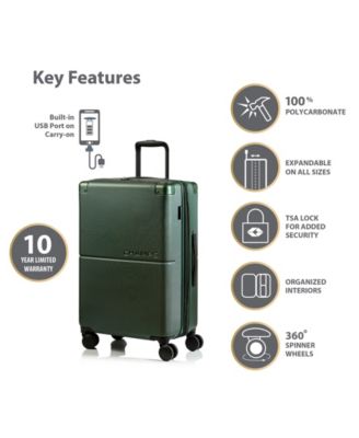 3-Piece Earth Hardside Luggage Set with USB