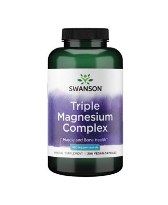 Triple Magnesium 400mg 300 Capsules Complex Supplement with Citrate, Oxide and Aspartate for Bone Health and Optimal Absorption
