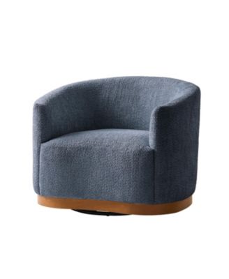 Berklie 31.5"W Modern Boucle Chenille Swivel Barrel Armchair with Ergonomic Backrest