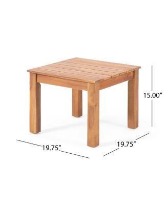 Square Outdoor Wood Side Table, 19.75"x19.75"x15"
