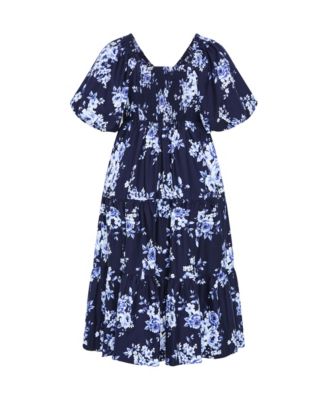 Women's Fantasy Floral Print V Neck Dress