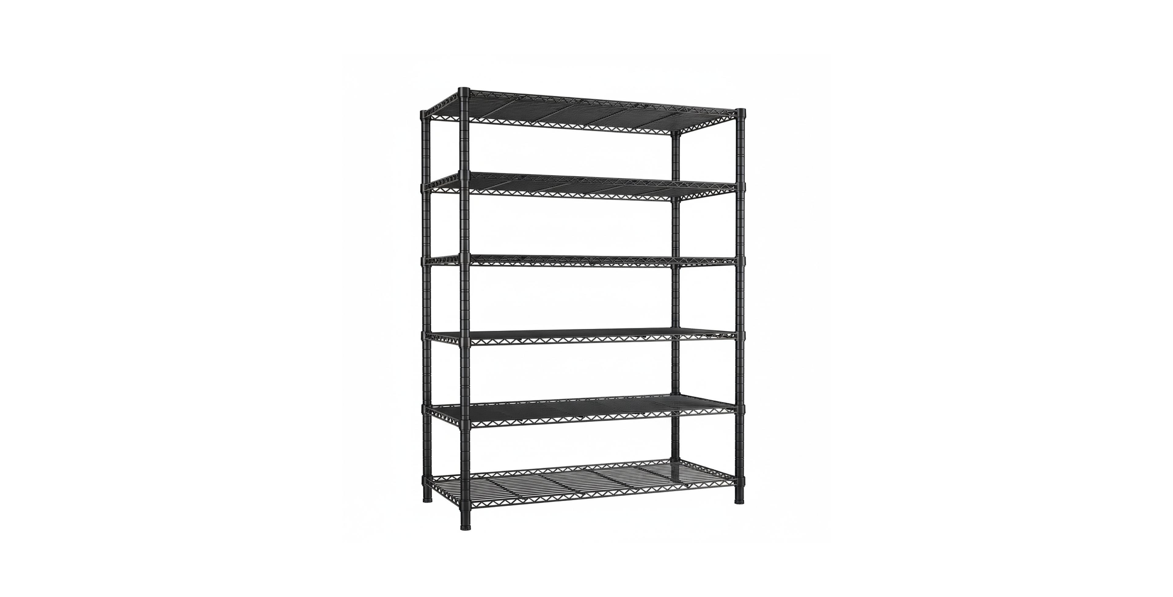 Yigii 1200LBS Heavy Duty 5 Tier Metal Shelving Adjustable Garage Storage Shelves Chrome