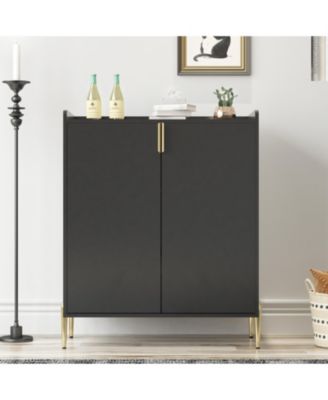 Black Home Cabinet with Adjustable Shelf
