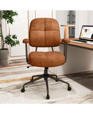 Leathaire Upholstered Task Office Chair with Cushioned Back